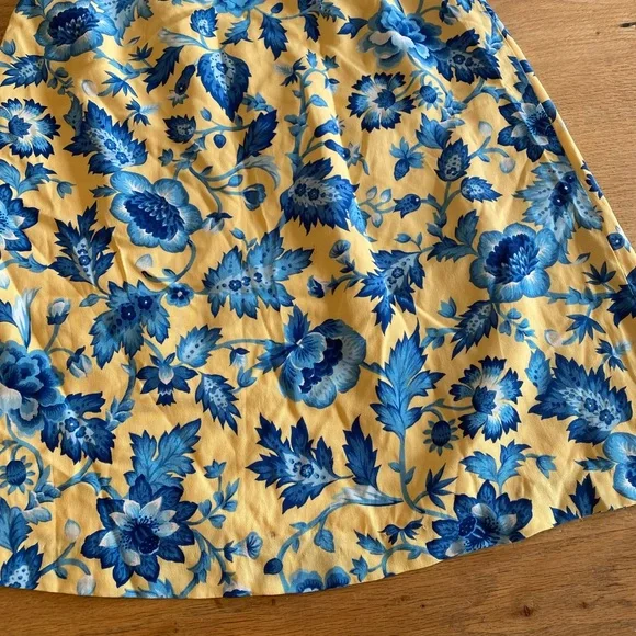 Talbots Blue and Yellow A-Line‎ Knee-Length Skirt Women’s 10 Preloved - Picture 6 of 7